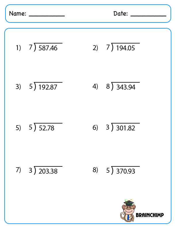  Multiplication And Division Decimals Worksheets 11 Best Images Of Decimals To Fractions 